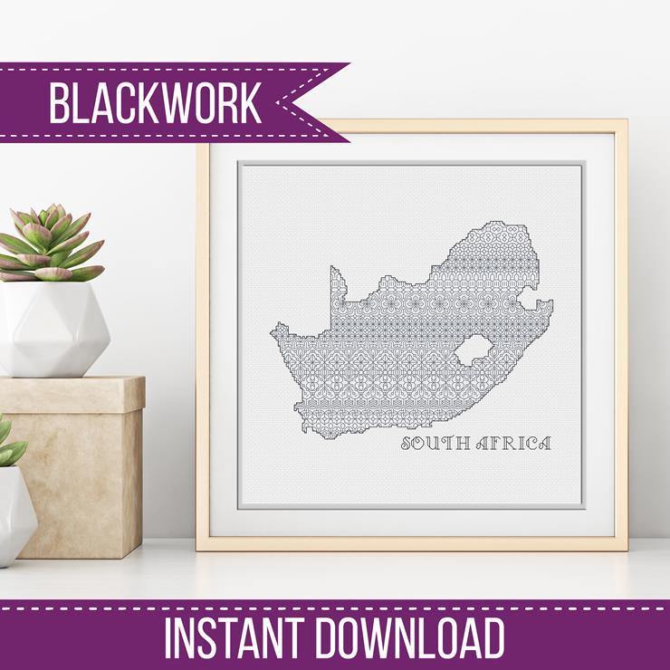 South Africa - Blackwork Patterns & Cross Stitch by Peppermint Purple