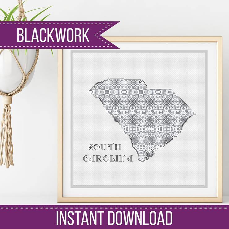 South Carolina Blackwork - Blackwork Patterns & Cross Stitch by Peppermint Purple
