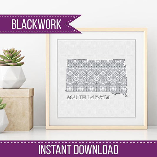 South Dakota Blackwork - Blackwork Patterns & Cross Stitch by Peppermint Purple