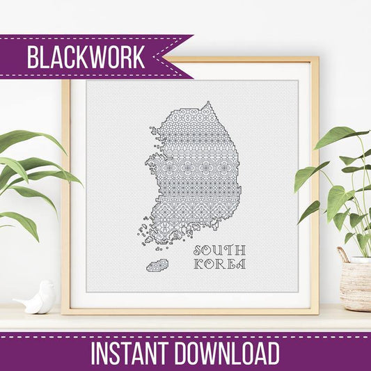 South Korea Blackwork - Blackwork Patterns & Cross Stitch by Peppermint Purple