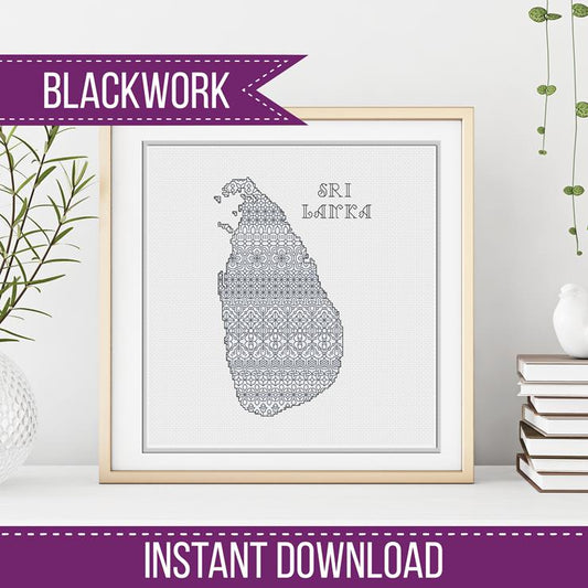 Sri Lanka Blackwork - Blackwork Patterns & Cross Stitch by Peppermint Purple