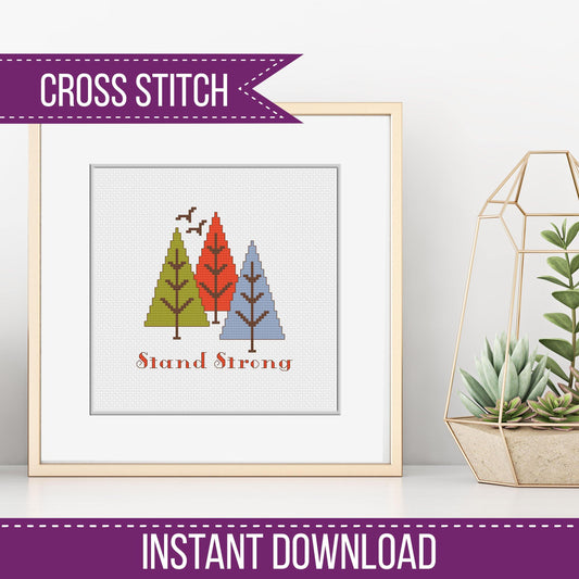 Stand Strong Counted - Blackwork Patterns & Cross Stitch by Peppermint Purple