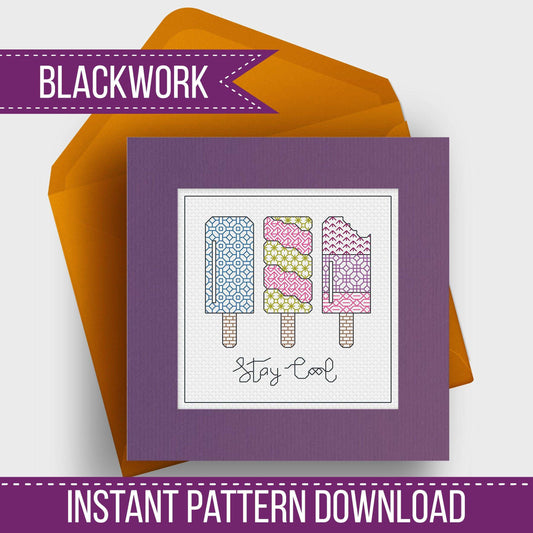 Stay Cool - Blackwork Patterns & Cross Stitch by Peppermint Purple