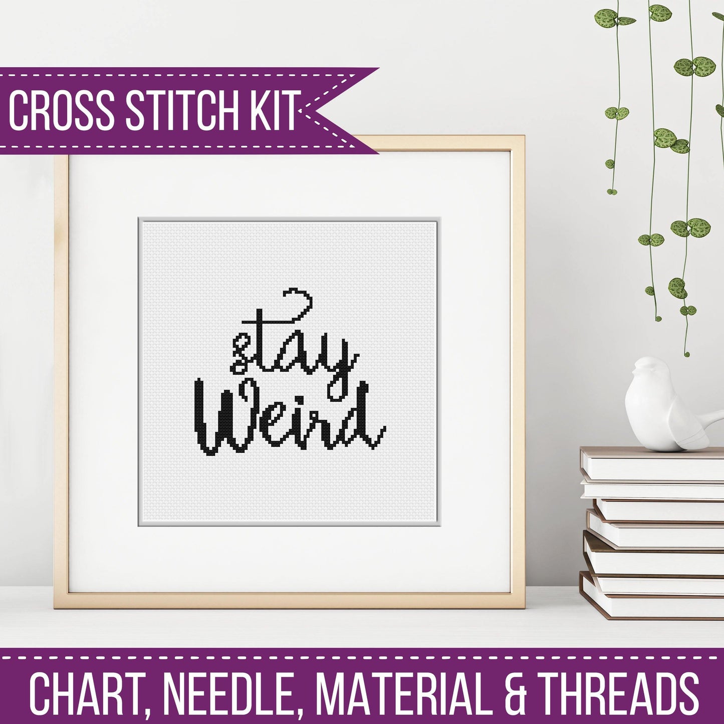Stay Weird Kit - Blackwork Patterns & Cross Stitch by Peppermint Purple