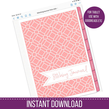 Stitching Journal - DIGITAL for Goodnotes etc - Blackwork Patterns & Cross Stitch by Peppermint Purple