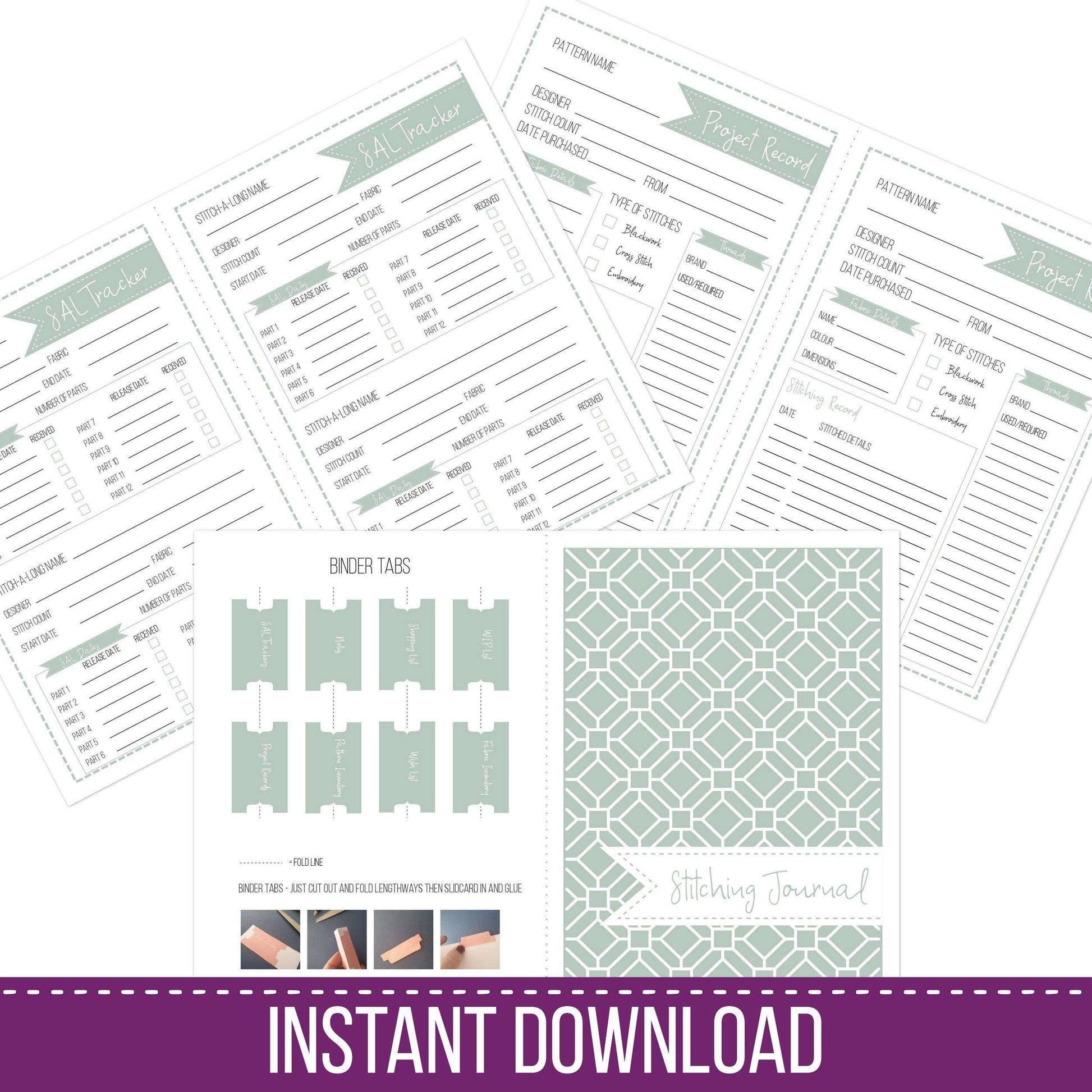 Stitching Journal - Instant Download - Blackwork Patterns & Cross Stitch by Peppermint Purple