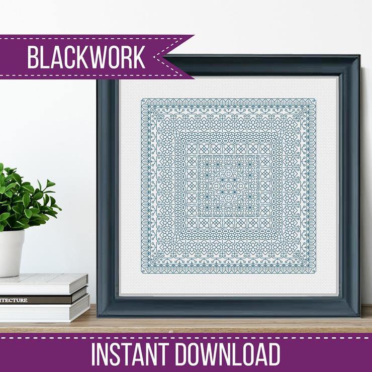 Study In Blue Blackwork - Blackwork Patterns & Cross Stitch by Peppermint Purple