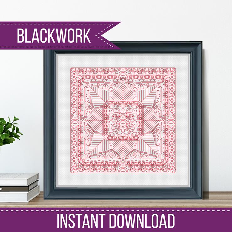 Study In Christmas Red Blackwork - Blackwork Patterns & Cross Stitch by Peppermint Purple