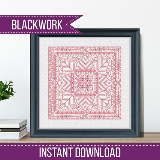 Study In Christmas Red Blackwork - Blackwork Patterns & Cross Stitch by Peppermint Purple