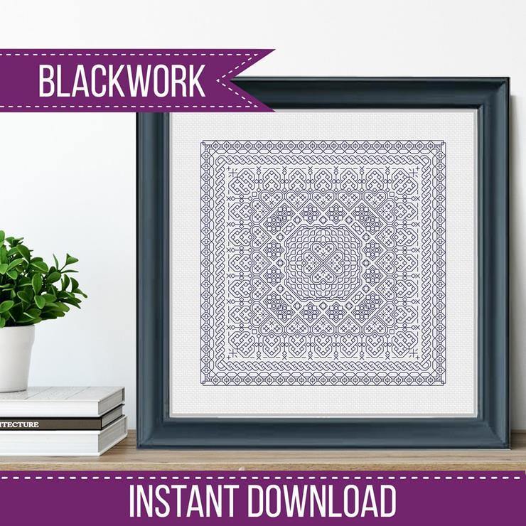 Study In Cornflower Blackwork - Blackwork Patterns & Cross Stitch by Peppermint Purple