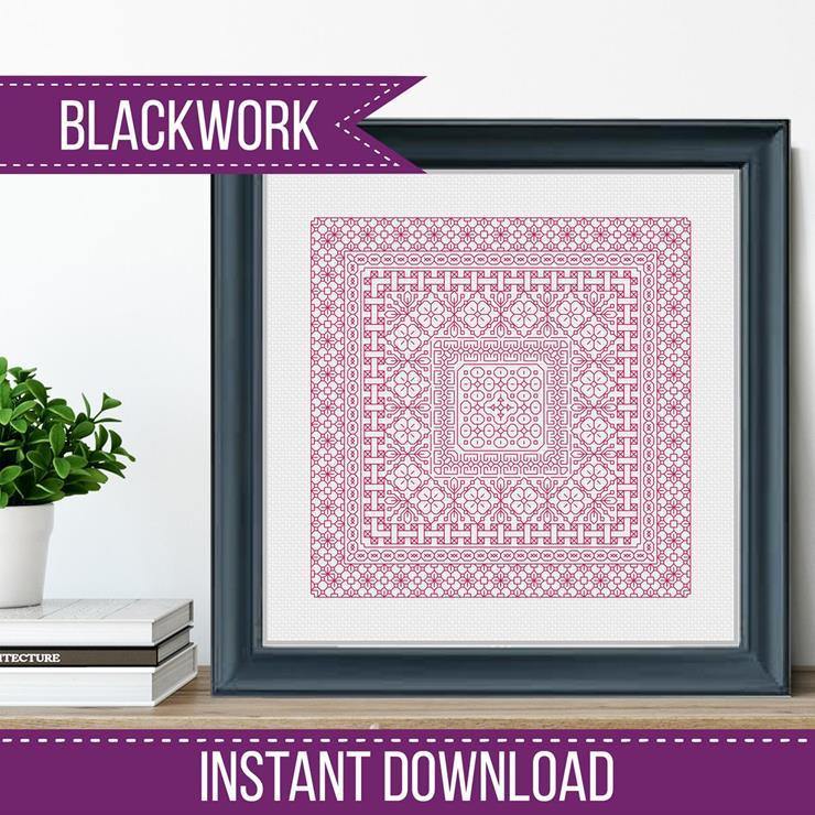 Study In Cranberry Blackwork - Blackwork Patterns & Cross Stitch by Peppermint Purple