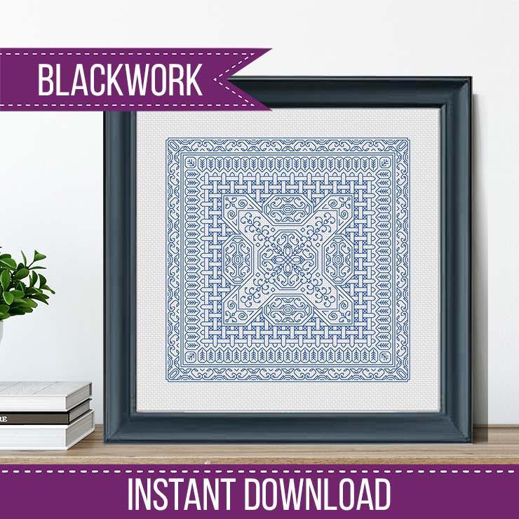 Study In Delft Blue Blackwork - Blackwork Patterns & Cross Stitch by Peppermint Purple