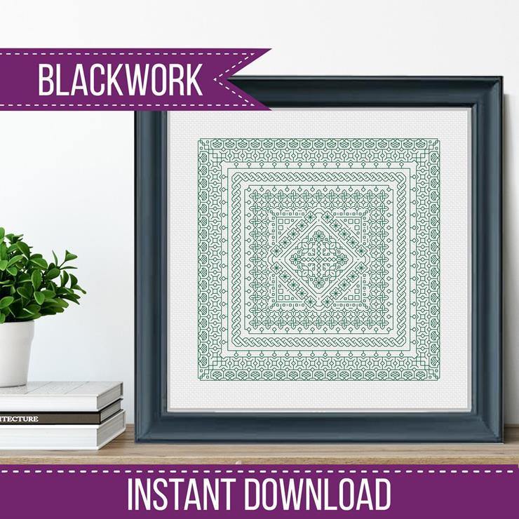Study In Emerald Blackwork - Blackwork Patterns & Cross Stitch by Peppermint Purple