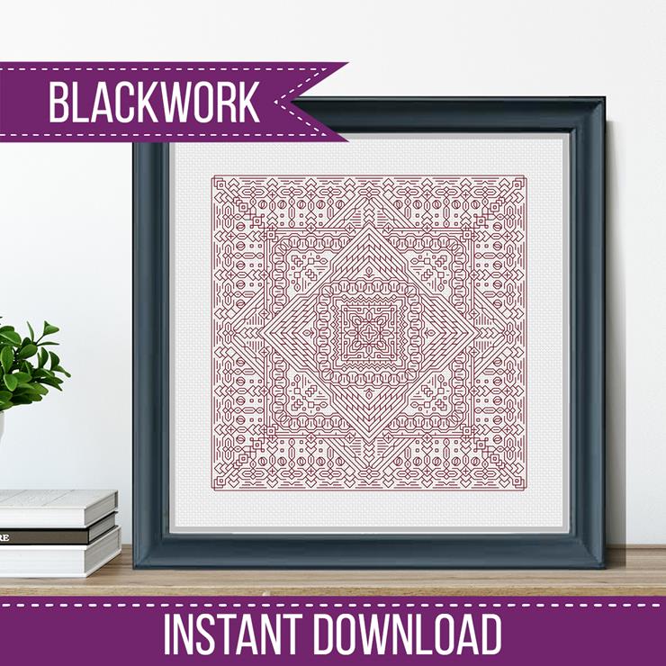 Study In Garnet Blackwork - Blackwork Patterns & Cross Stitch by Peppermint Purple