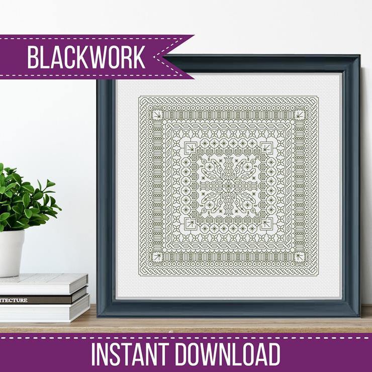 Study In Green Blackwork - Blackwork Patterns & Cross Stitch by Peppermint Purple