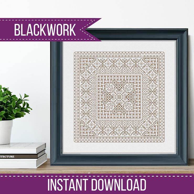 Study In Hazel Blackwork - Blackwork Patterns & Cross Stitch by Peppermint Purple