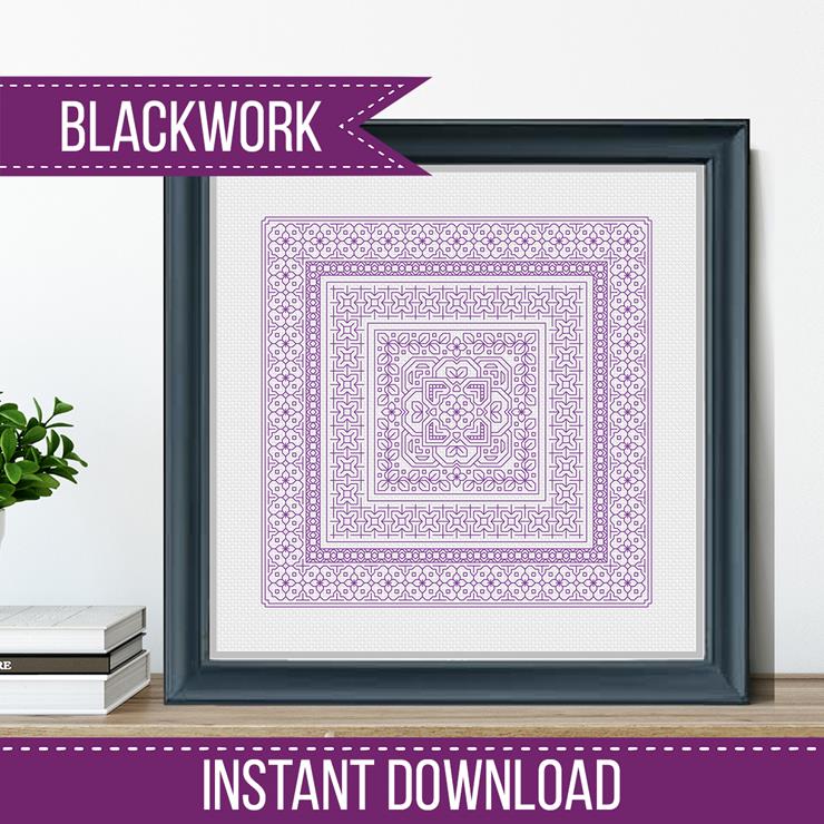 Study In Lavender Blackwork - Blackwork Patterns & Cross Stitch by Peppermint Purple