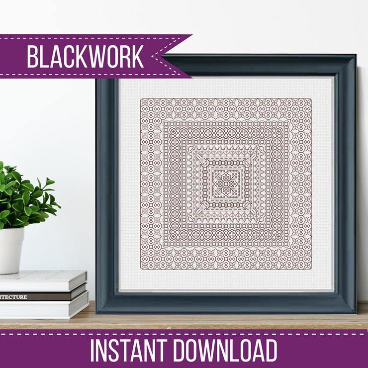 Study In Mahogany Blackwork - Blackwork Patterns & Cross Stitch by Peppermint Purple