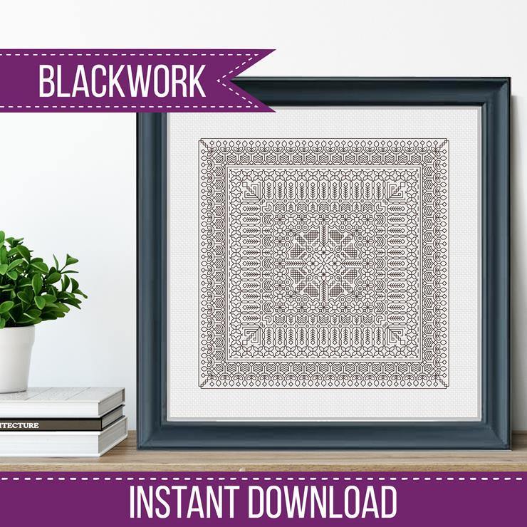 Study In Mocha Blackwork - Blackwork Patterns & Cross Stitch by Peppermint Purple