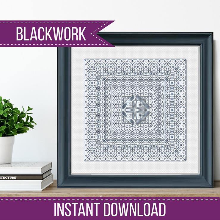 Study In Navy Blackwork - Blackwork Patterns & Cross Stitch by Peppermint Purple