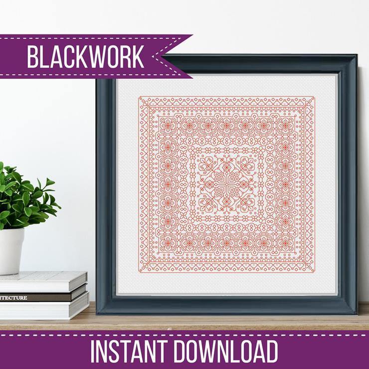 Study In Orange Blackwork - Blackwork Patterns & Cross Stitch by Peppermint Purple