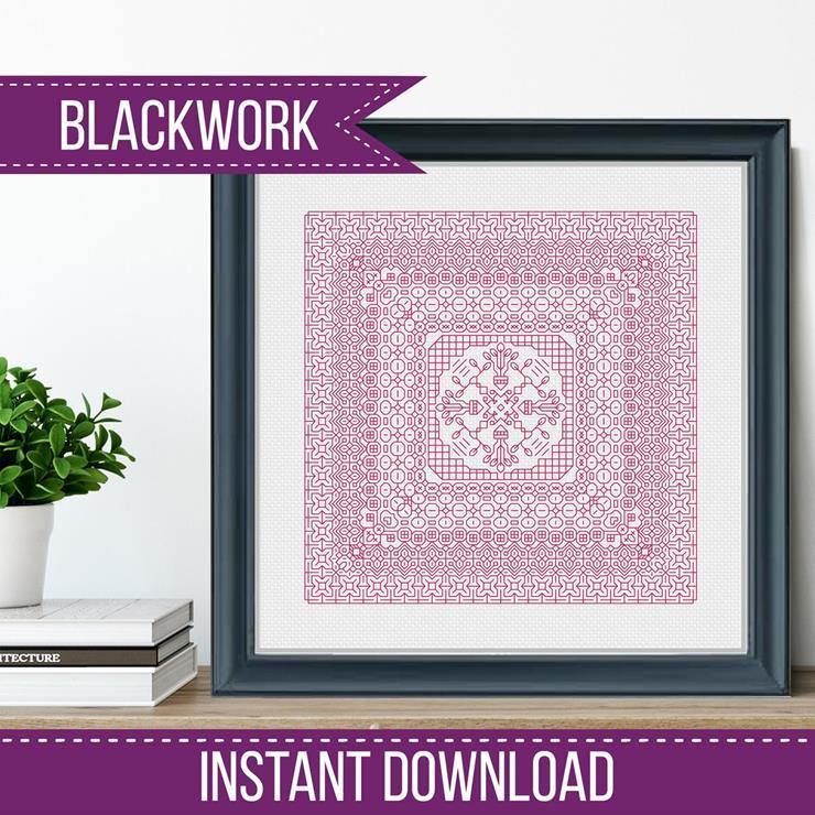 Study In Pink Blackwork - Blackwork Patterns & Cross Stitch by Peppermint Purple