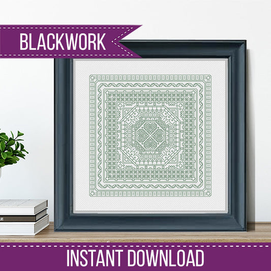 Study In Pistachio Blackwork - Blackwork Patterns & Cross Stitch by Peppermint Purple
