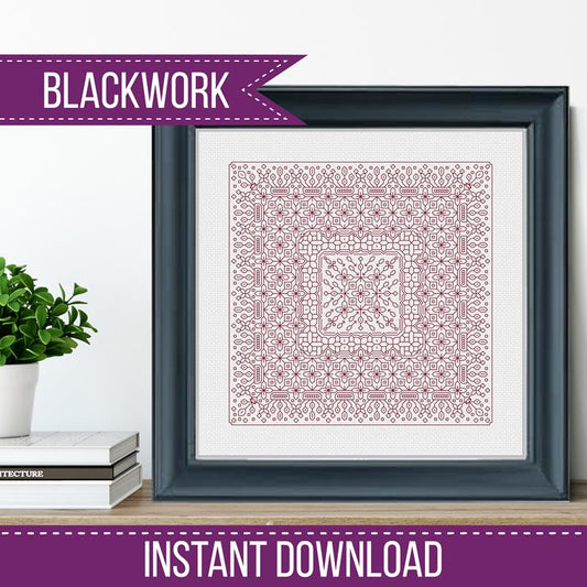 Study In Raspberry Blackwork - Blackwork Patterns & Cross Stitch by Peppermint Purple