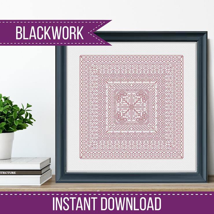 Study In Red Blackwork - Blackwork Patterns & Cross Stitch by Peppermint Purple