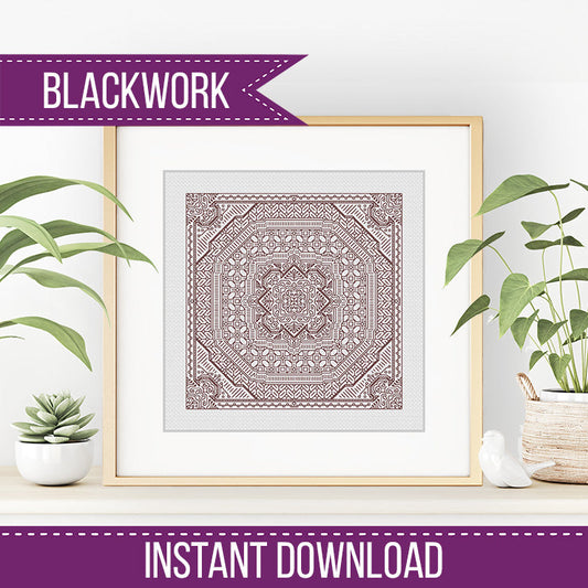 Study In Rosewood - Blackwork Patterns & Cross Stitch by Peppermint Purple