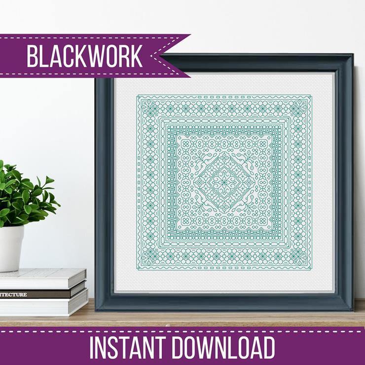 Study In Sea Green Blackwork - Blackwork Patterns & Cross Stitch by Peppermint Purple