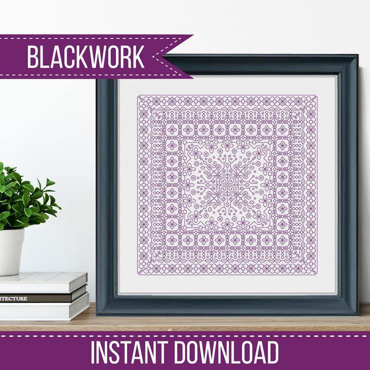 Study In Violet Blackwork - Blackwork Patterns & Cross Stitch by Peppermint Purple