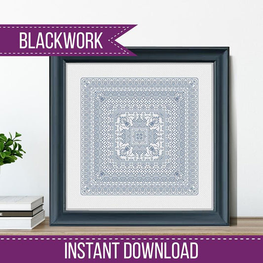 Study In Wedgewood Blackwork - Blackwork Patterns & Cross Stitch by Peppermint Purple
