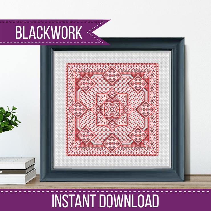 Study in Burnt Orange Blackwork - Blackwork Patterns & Cross Stitch by Peppermint Purple