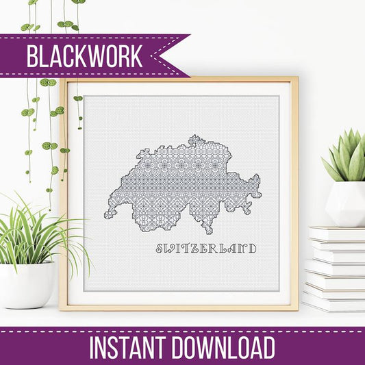 Switzerland Blackwork - Blackwork Patterns & Cross Stitch by Peppermint Purple