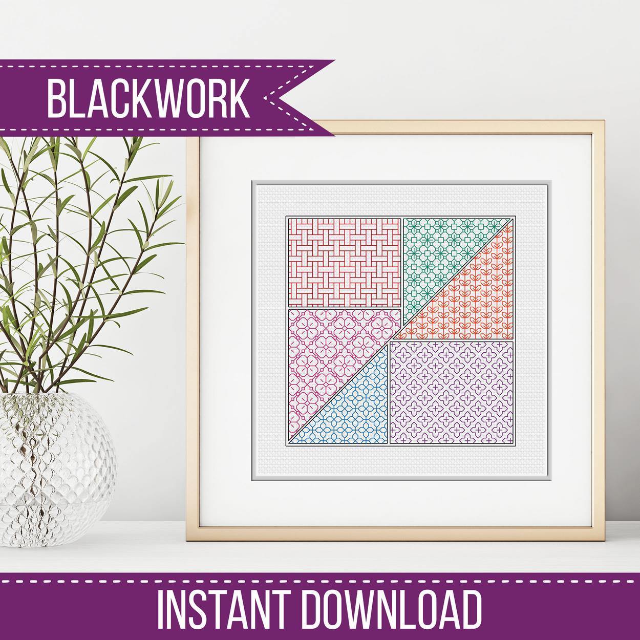 Tangram - Blackwork Patterns & Cross Stitch by Peppermint Purple