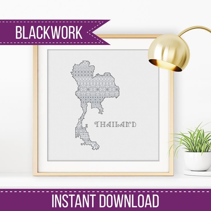 Thailand Blackwork - Blackwork Patterns & Cross Stitch by Peppermint Purple