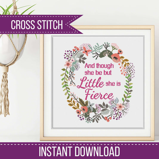 Though She be but Little - Blackwork Patterns & Cross Stitch by Peppermint Purple