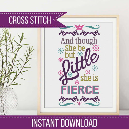 Though she be but little - Blackwork Patterns & Cross Stitch by Peppermint Purple