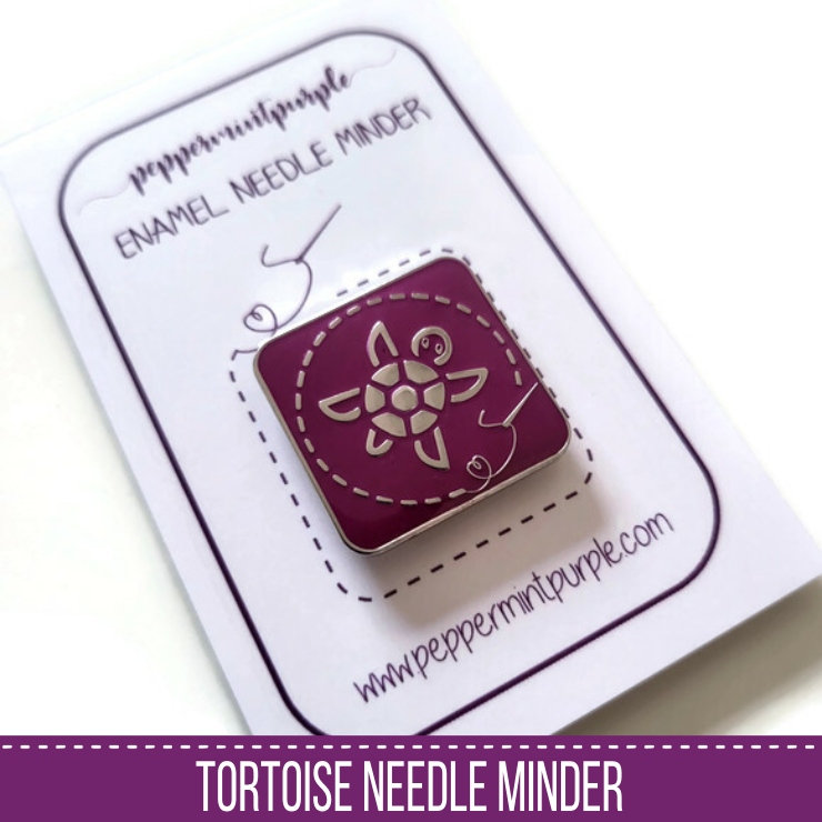 Tortoise Needle Minder - Blackwork Patterns & Cross Stitch by Peppermint Purple