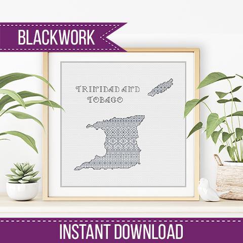 Trinidad & Tobago Blackwork - Blackwork Patterns & Cross Stitch by Peppermint Purple