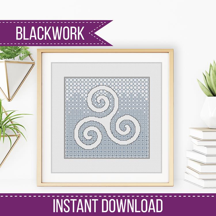 Triskele Blackwork - Blackwork Patterns & Cross Stitch by Peppermint Purple