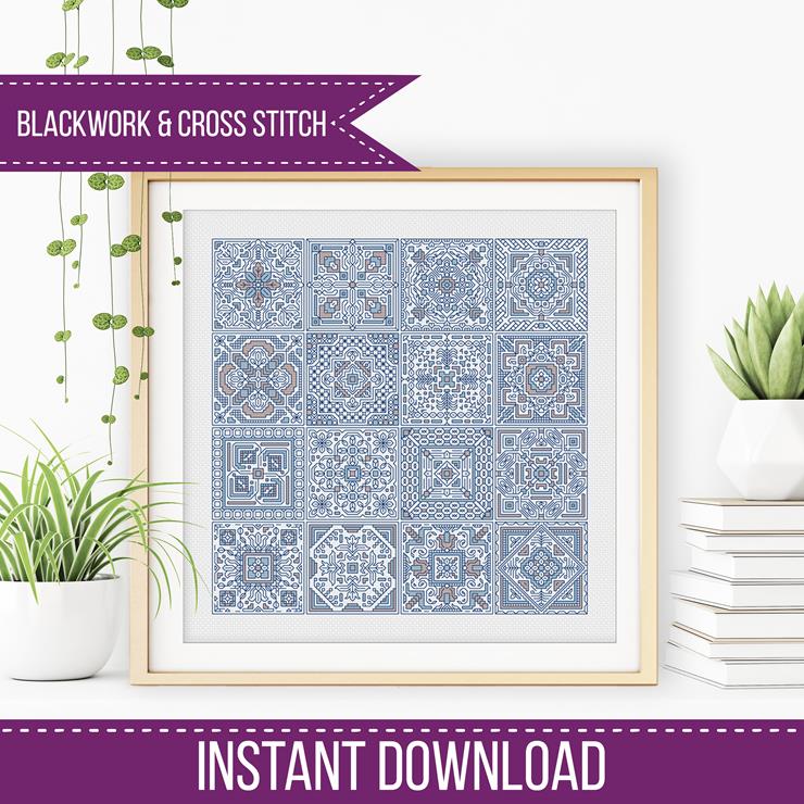 Turkish Tiles - Blackwork Patterns & Cross Stitch by Peppermint Purple