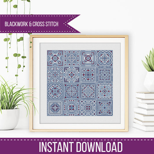 Turkish Tiles Stitch-A-Long 2 - Blackwork Patterns & Cross Stitch by Peppermint Purple