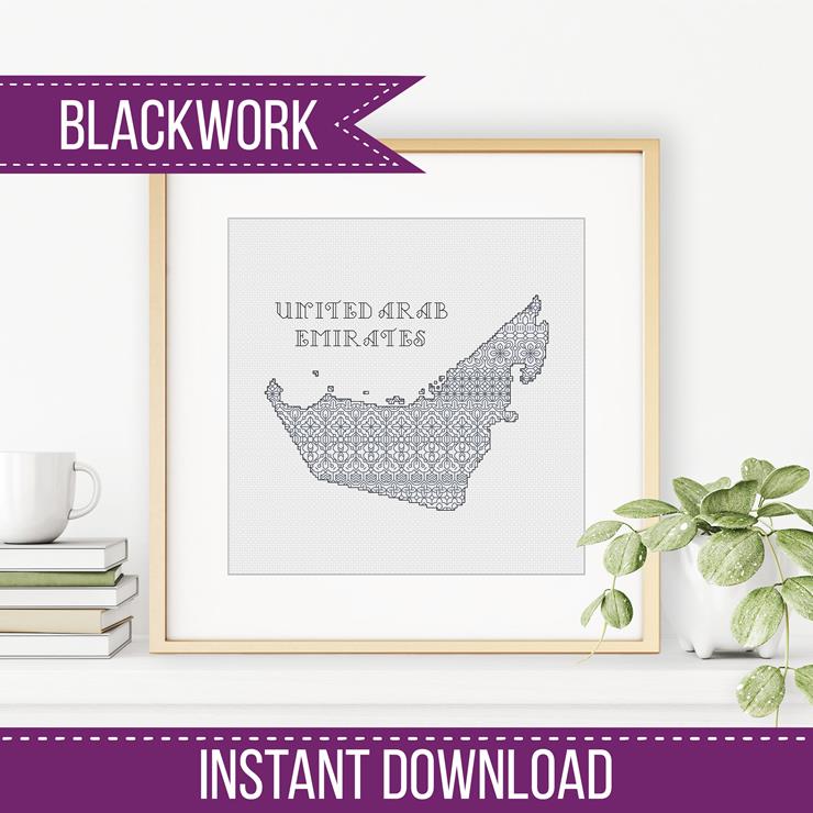 United Arab Emirates - Blackwork Patterns & Cross Stitch by Peppermint Purple