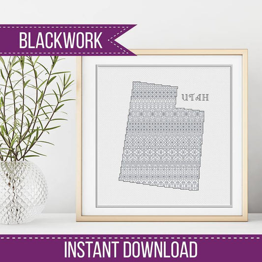 Utah Blackwork - Blackwork Patterns & Cross Stitch by Peppermint Purple
