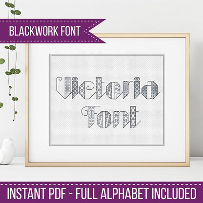 Victoria Blackwork Font - Blackwork Patterns & Cross Stitch by Peppermint Purple