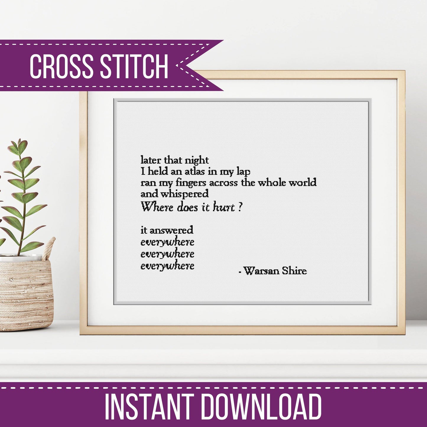 Warsan Shire - Blackwork Patterns & Cross Stitch by Peppermint Purple