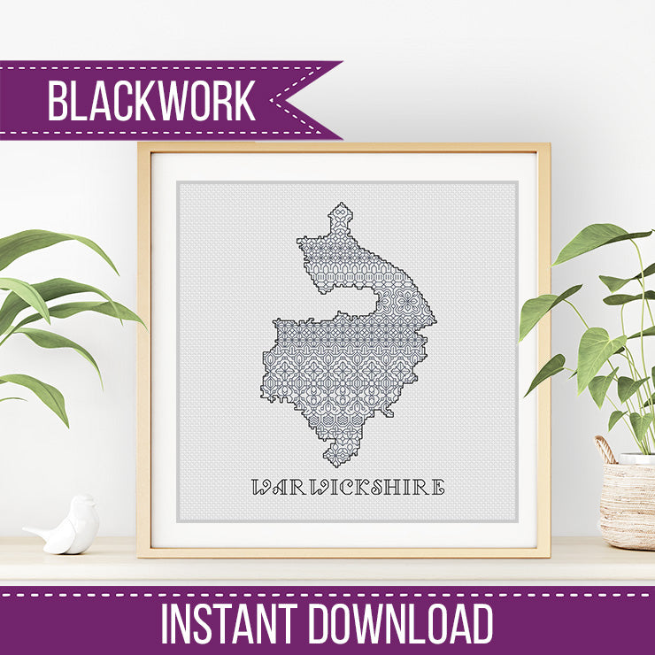Warwickshire Blackwork Pattern - Blackwork Patterns & Cross Stitch by Peppermint Purple