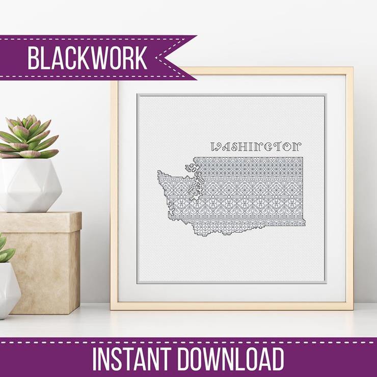 Washington Blackwork - Blackwork Patterns & Cross Stitch by Peppermint Purple